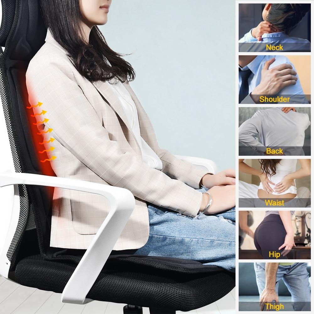 Dual-Use Portable Heating and Vibrating Massage Cushion for Home and Car